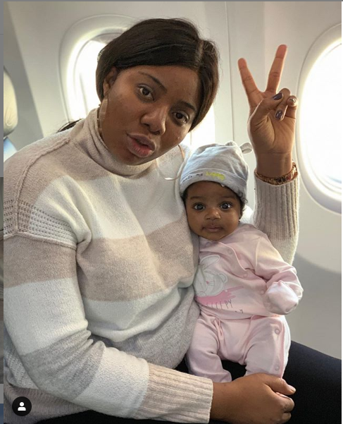 Nigerian footballer, Kenneth Omeruo shares a photo of his wife and their baby