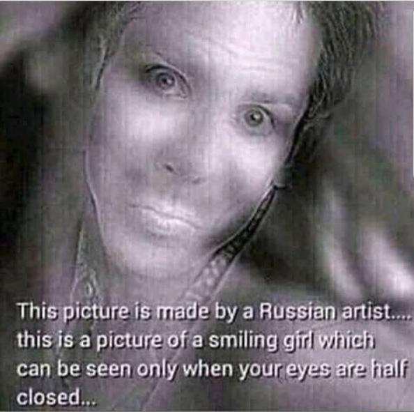 Check out this magical photo that you can only see the true content by slightly closing your eyes