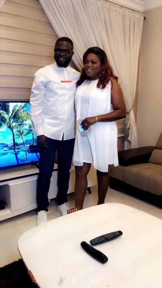 Funke Akindele and her Husband, JJC Skillz Twin in White in New Photos