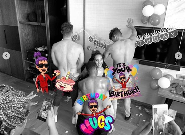 Juliet Ibrahim received a lap dance from 3 men in celebration of her 33rd birthday
